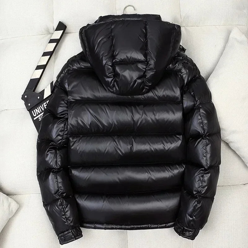 Shiny White Casual Puffer Jacket