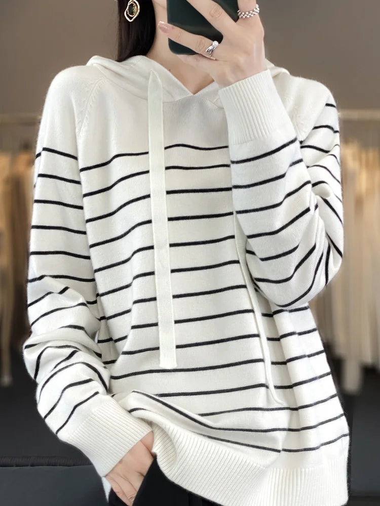 (New) Striped Wool Hoodies And Sweatshirts